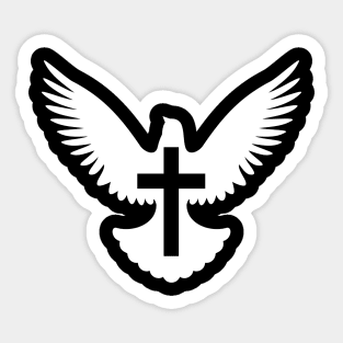 Dove with Cross Sticker